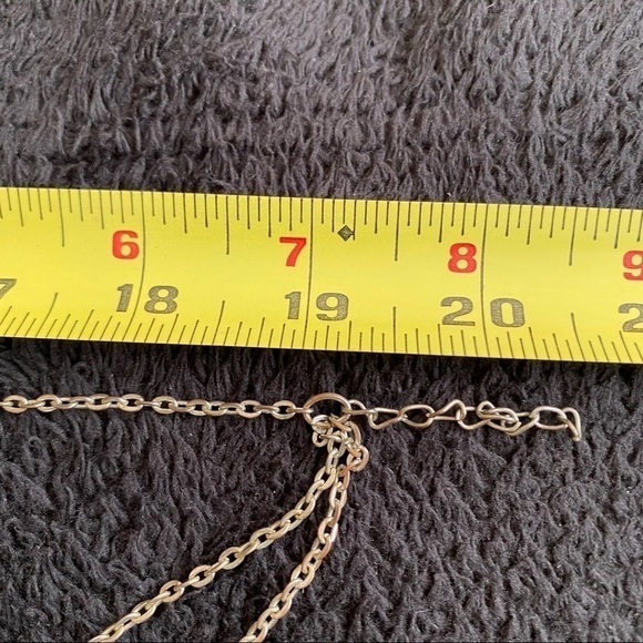 Silver & turquoise colored  beads & abalone shell tri-level necklace & earrings. - Picture 4 of 4